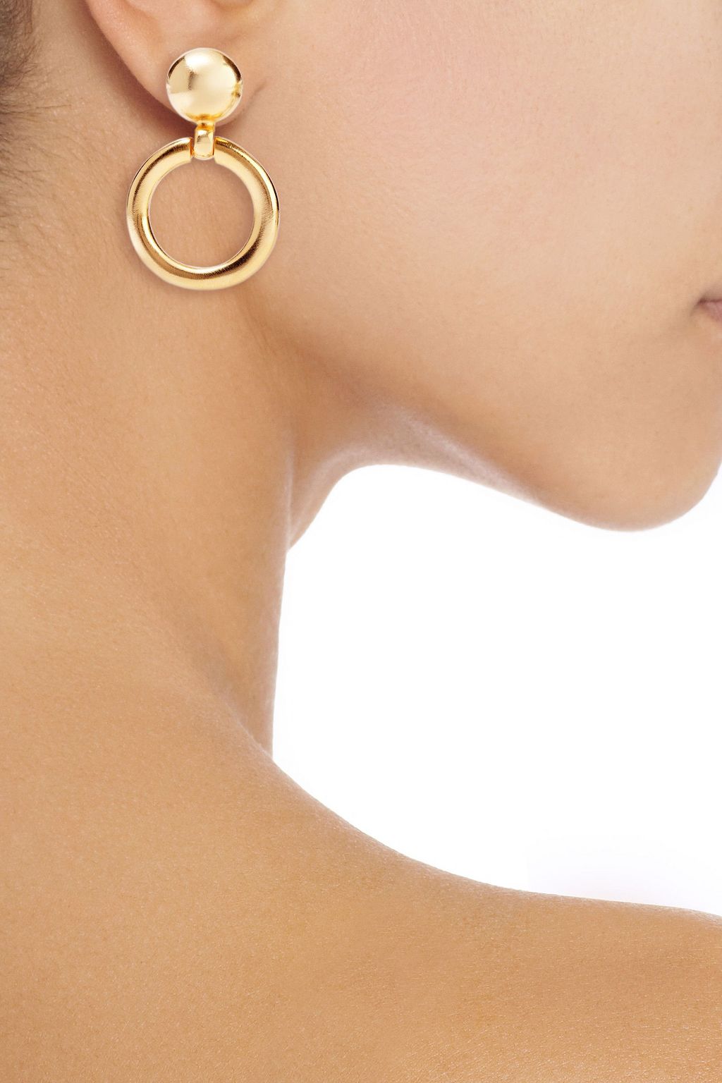 BEN-AMUN 24-karat gold-plated clip earrings
