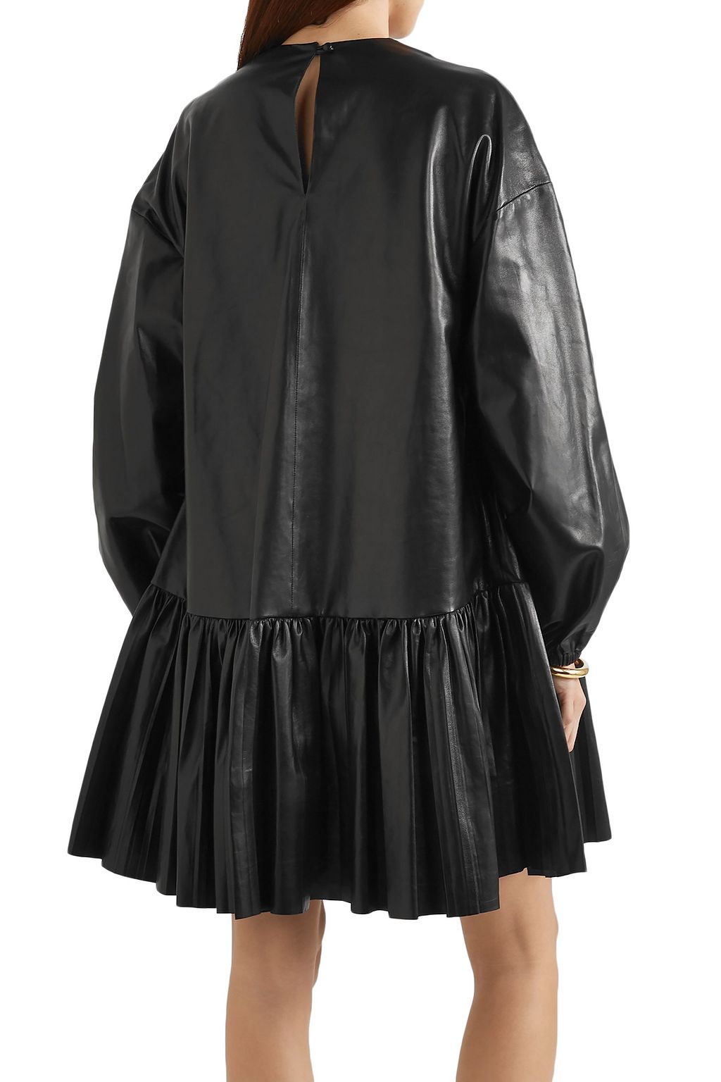 VALENTINO GARAVANI Tiered leather dress