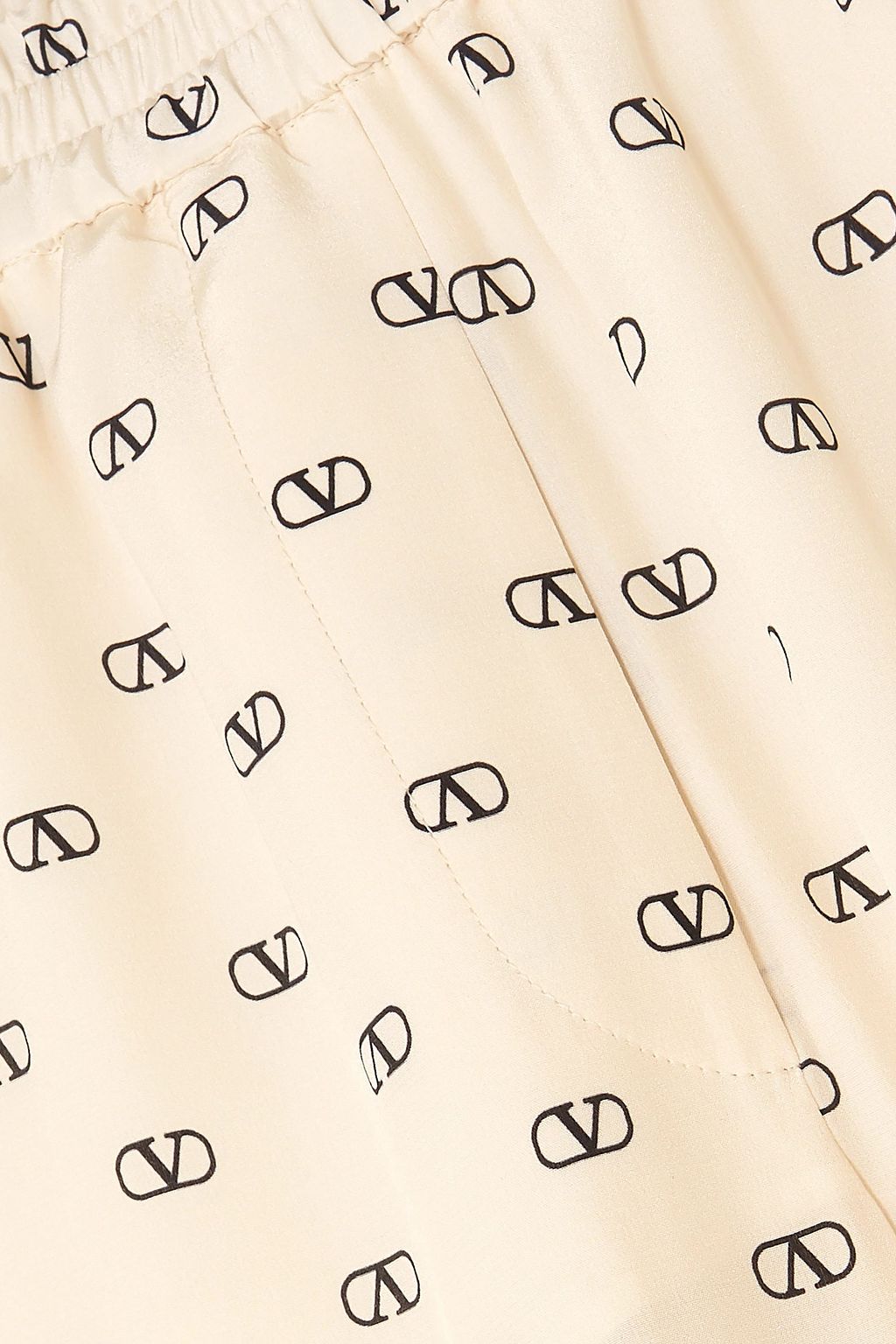 VALENTINO GARAVANI Piped printed silk crepe de chine pants