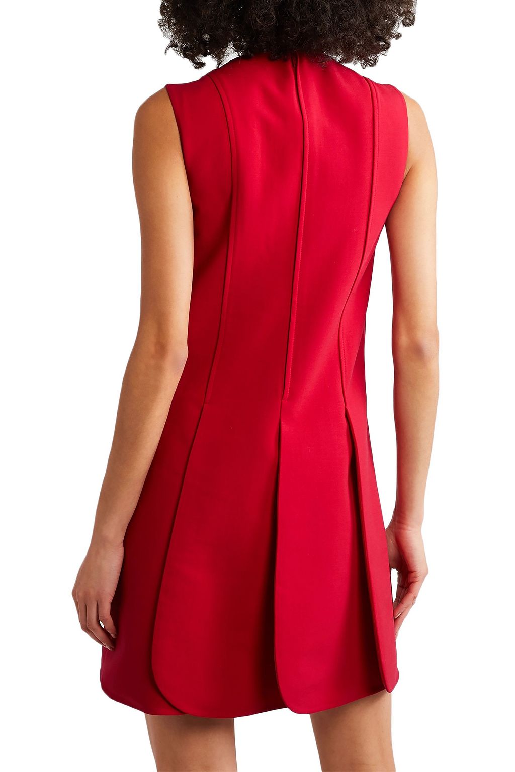 VALENTINO GARAVANI Pleated wool-blend crepe mini dress