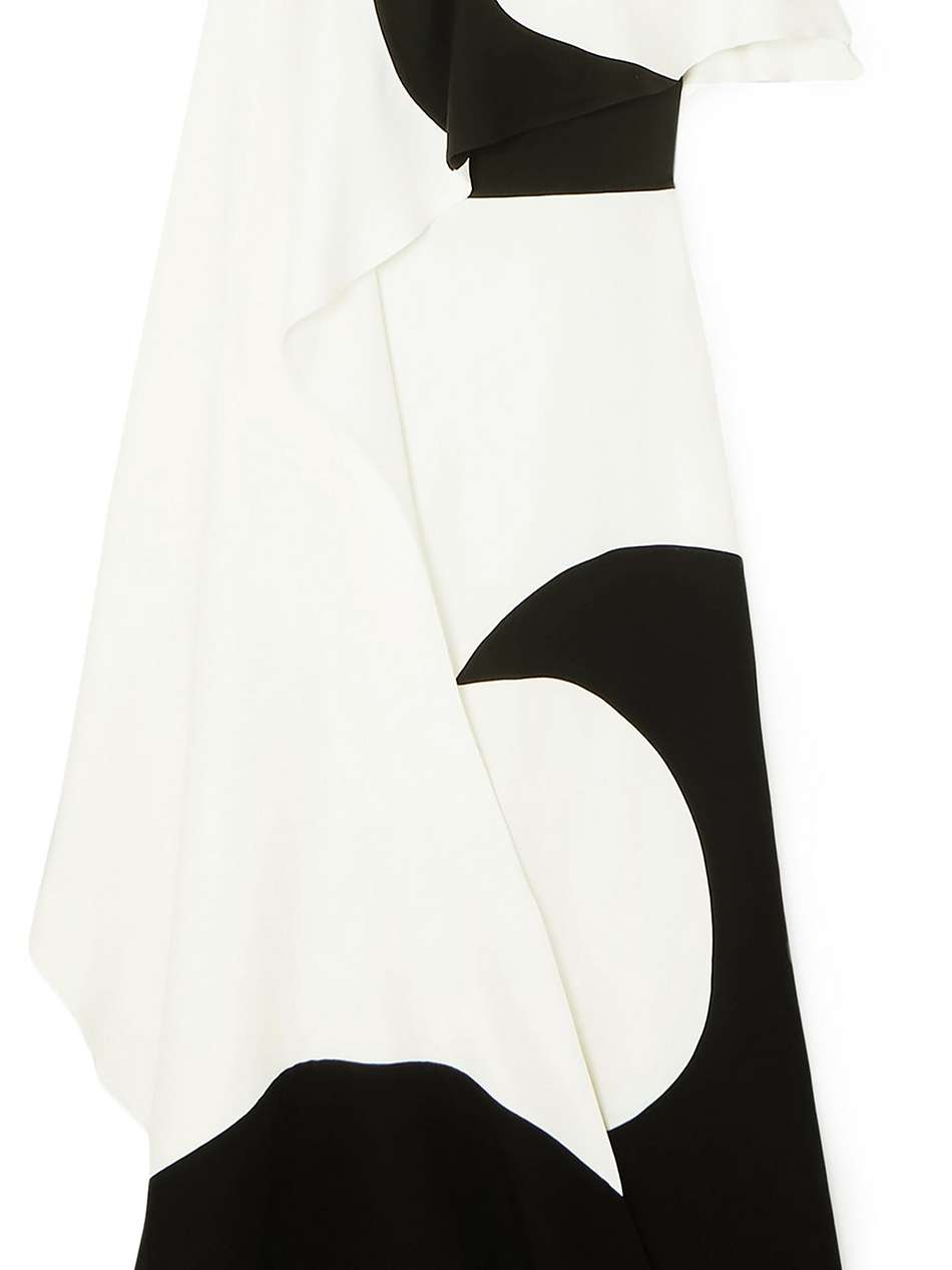 layered printed silk-jersey gown