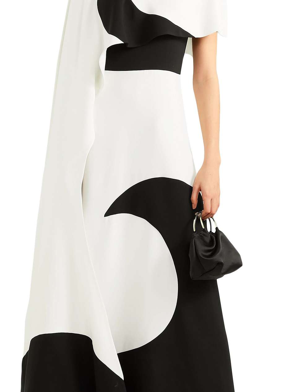layered printed silk-jersey gown