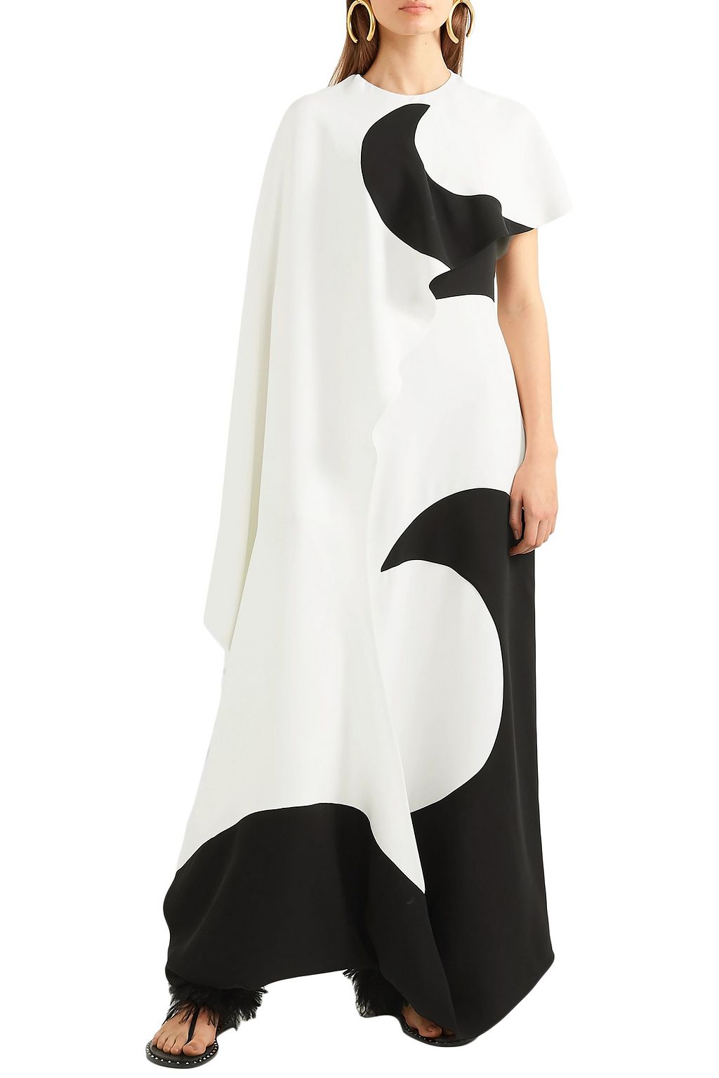 VALENTINO GARAVANI Layered printed silk-jersey gown