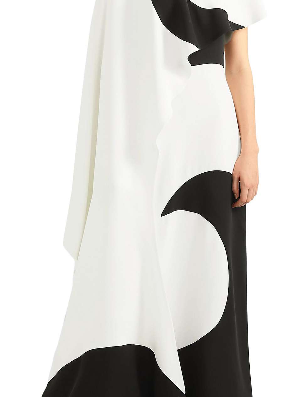 layered printed silk-jersey gown