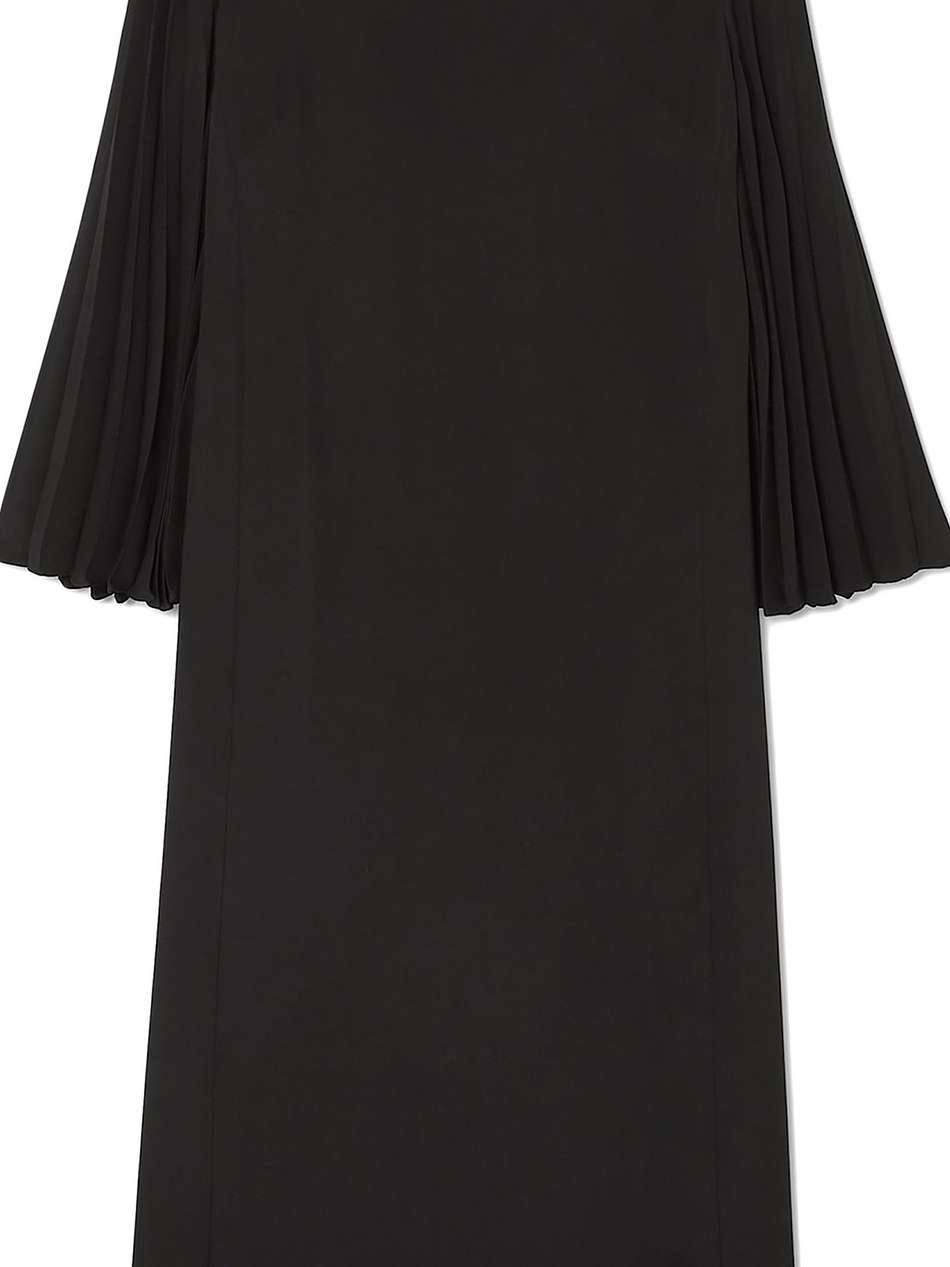pleated cady midi dress