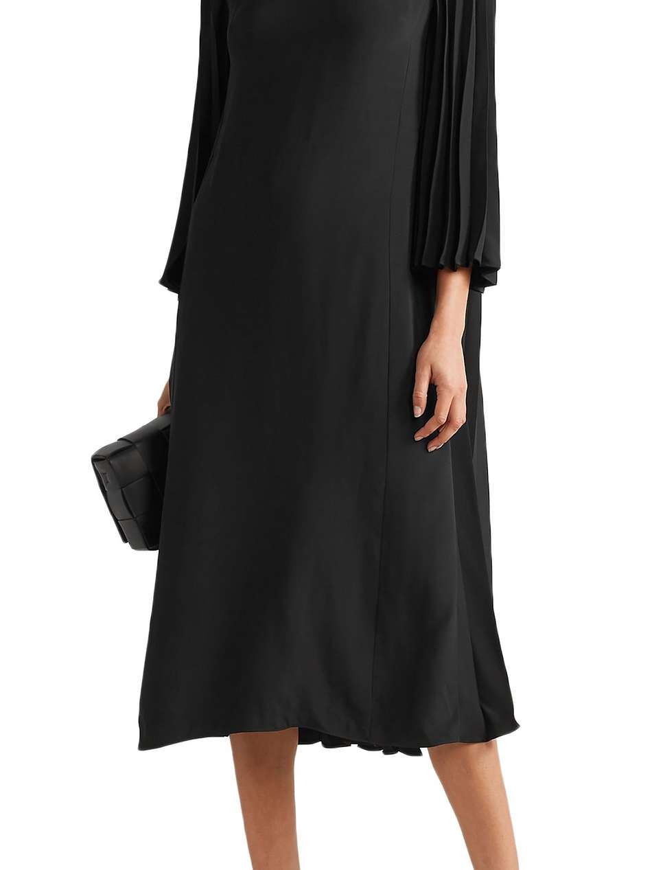 pleated cady midi dress