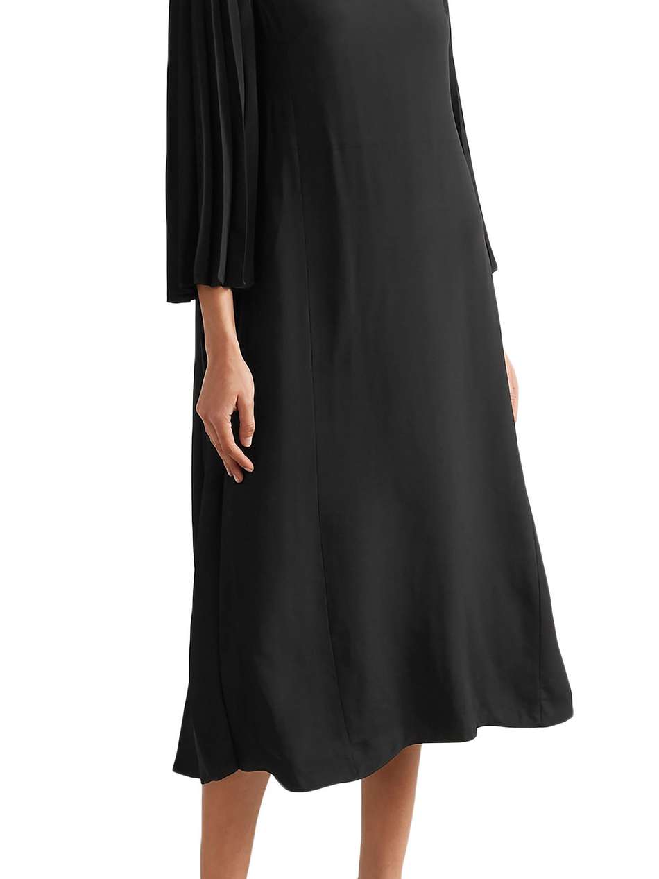 pleated cady midi dress
