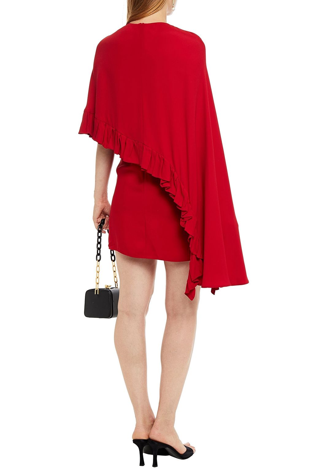 VALENTINO GARAVANI Layered ruffled crepe mini dress