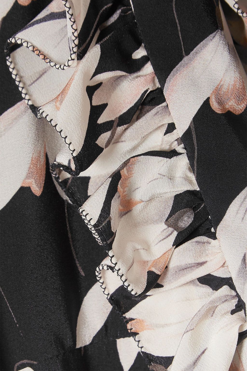 VALENTINO GARAVANI Ruffled floral-print silk crepe de chine mini wrap dress