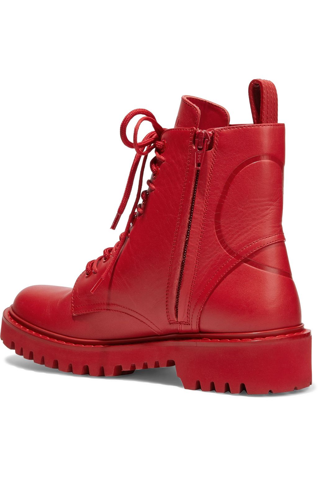 VALENTINO GARAVANI VLOGO embossed leather combat boots
