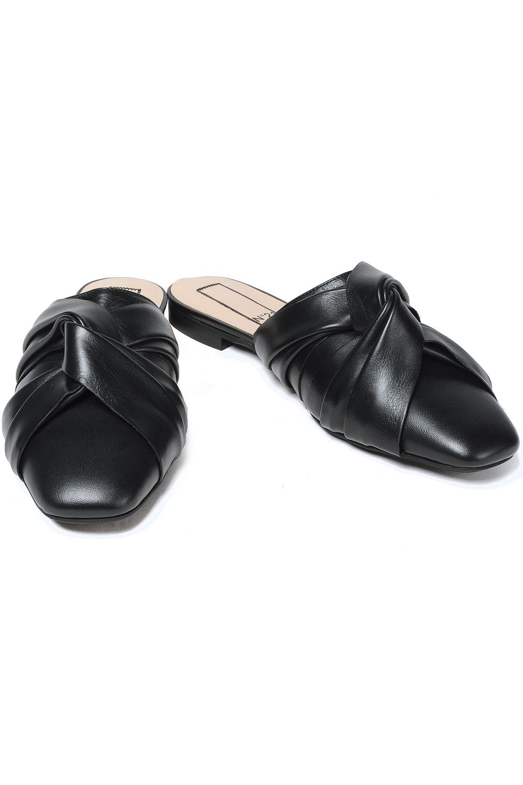 N°21 Twisted leather slippers