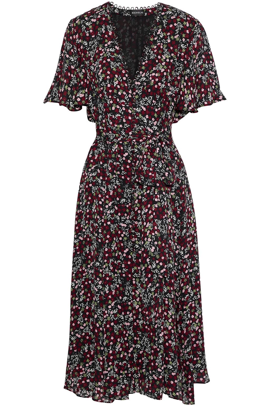 nicholas burgundy floral dress