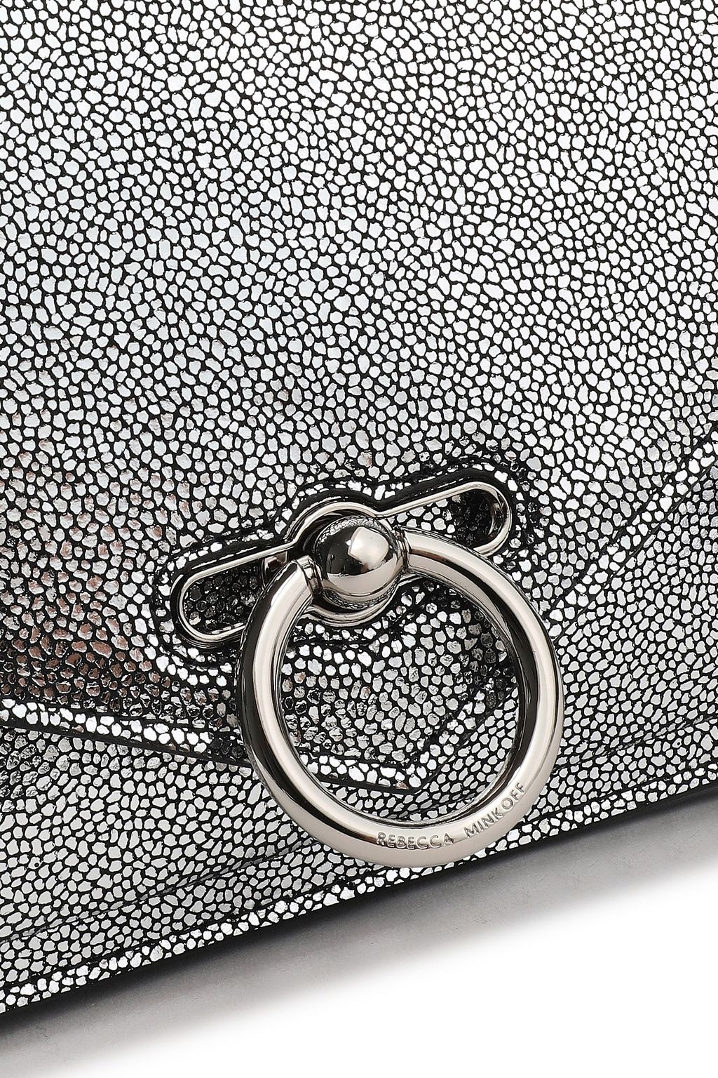 REBECCA MINKOFF Jean metallic pebbled-leather shoulder bag