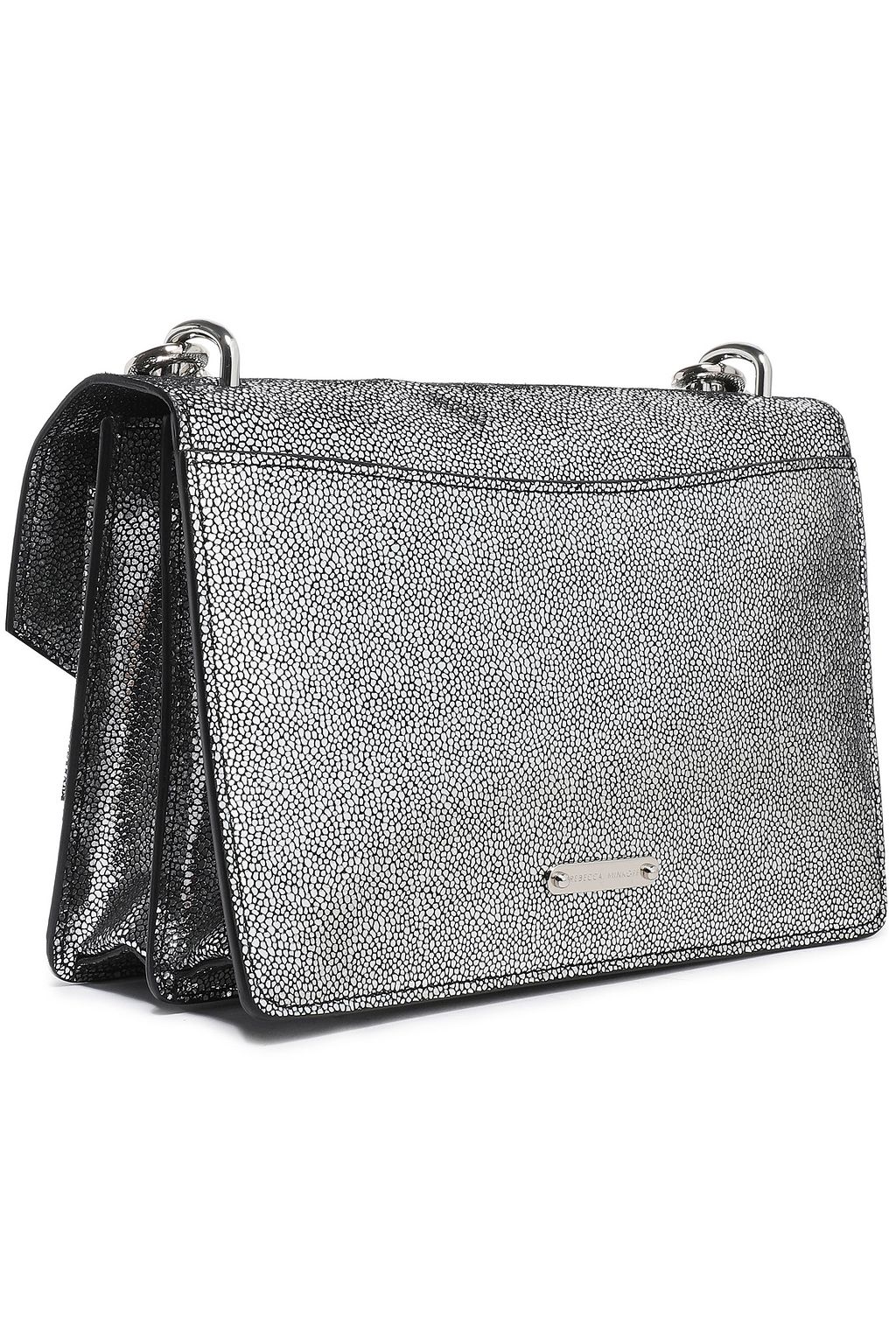 REBECCA MINKOFF Jean metallic pebbled-leather shoulder bag