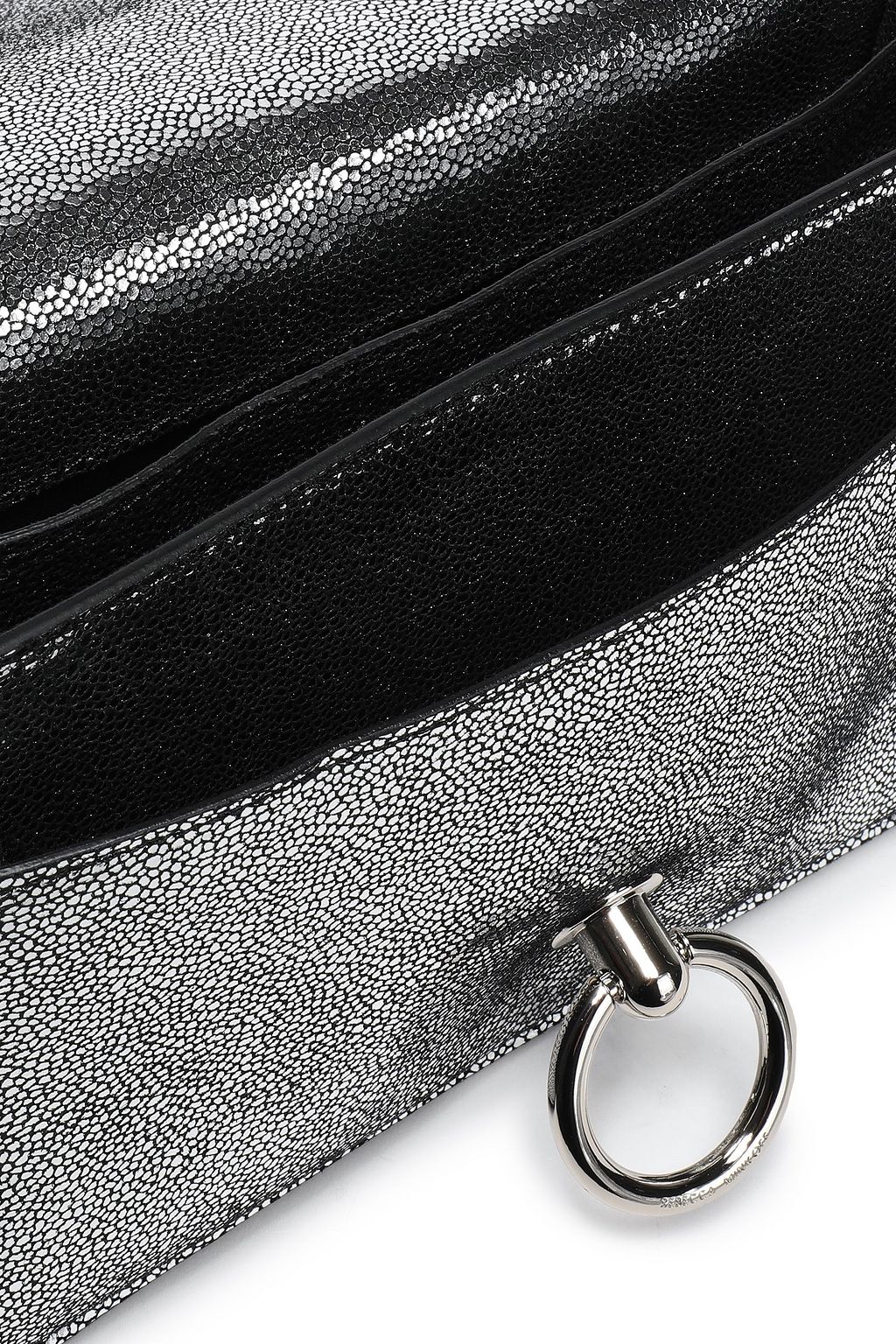 REBECCA MINKOFF Jean metallic pebbled-leather shoulder bag