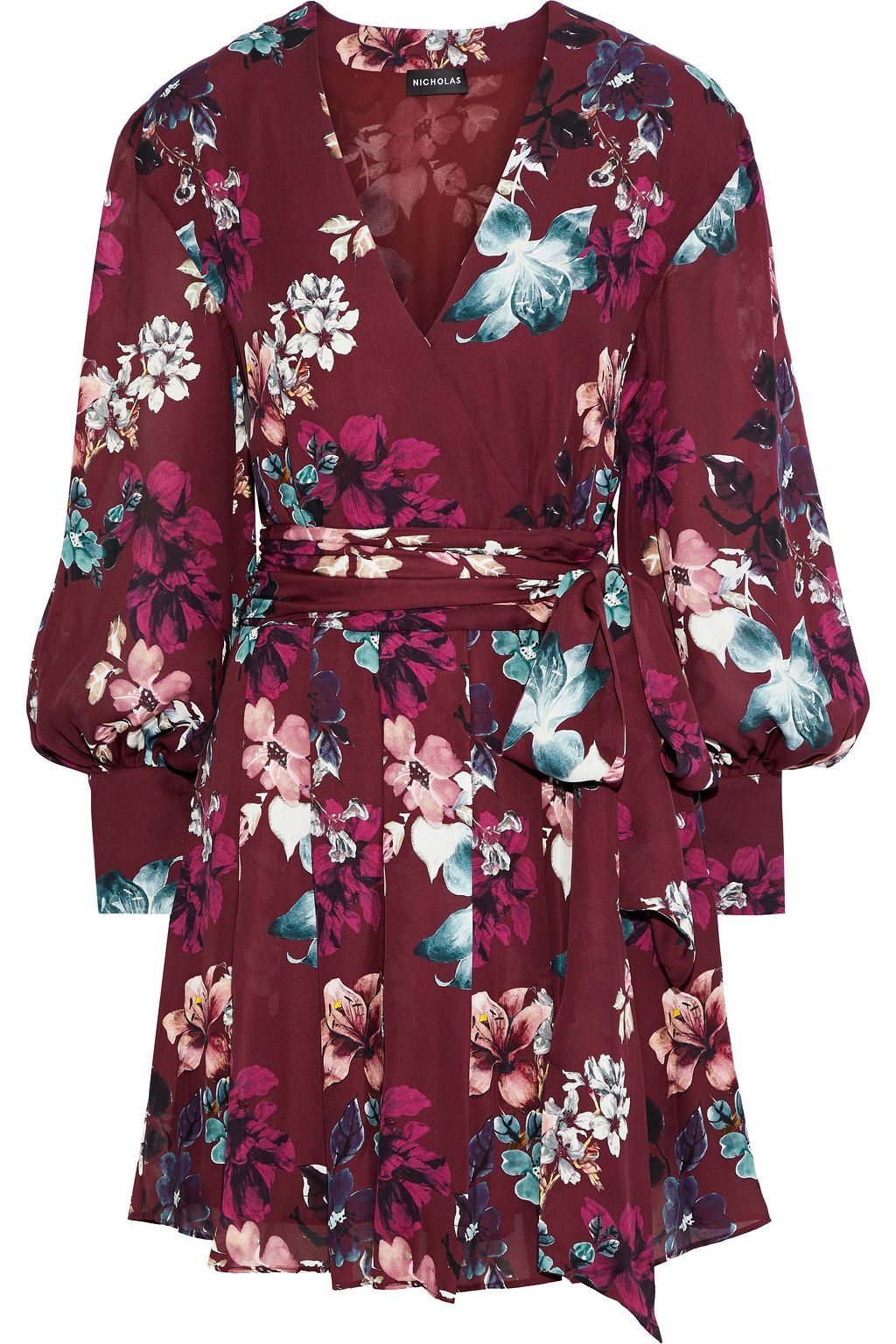 nicholas burgundy floral dress