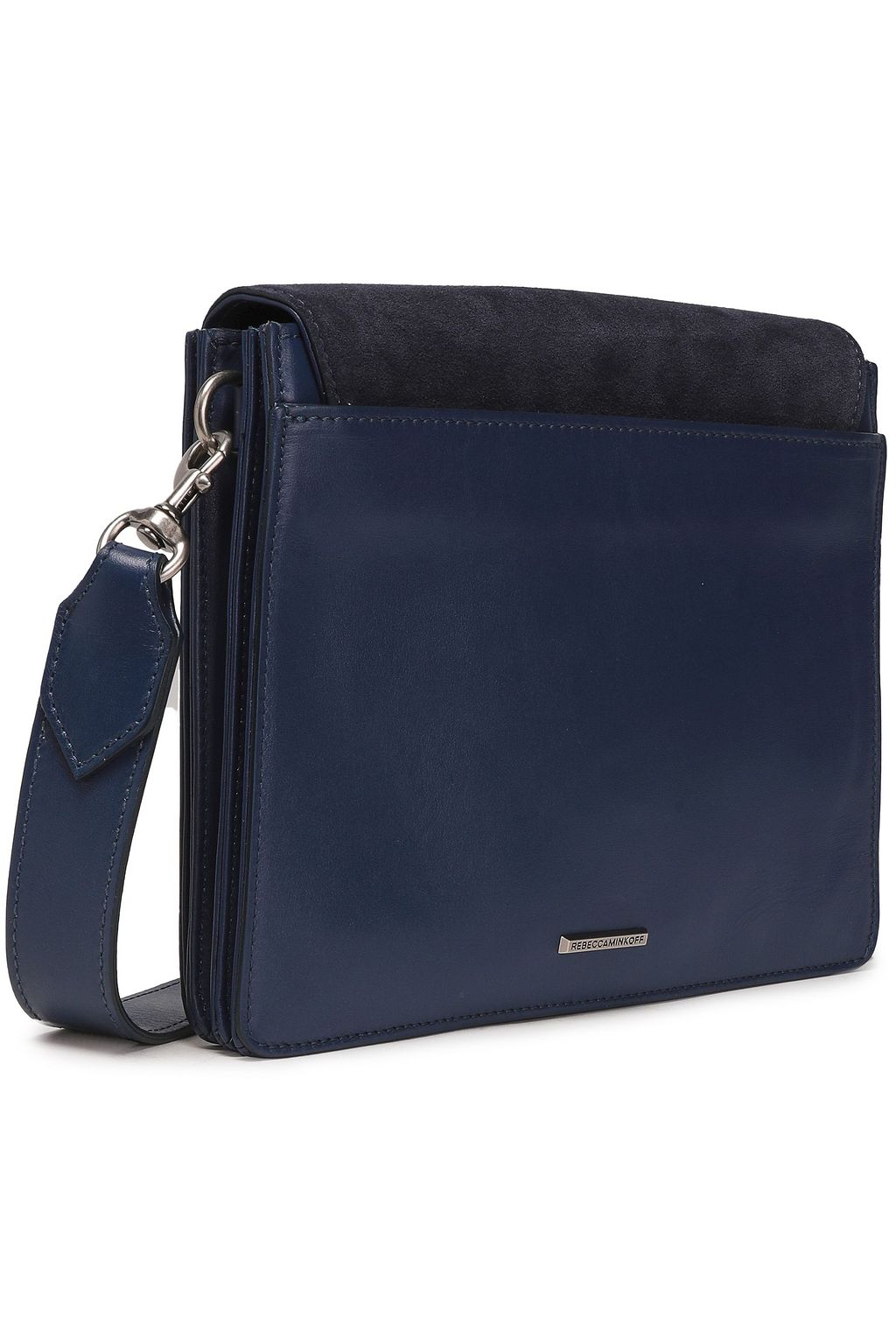 REBECCA MINKOFF MAB suede-paneled leather shoulder bag