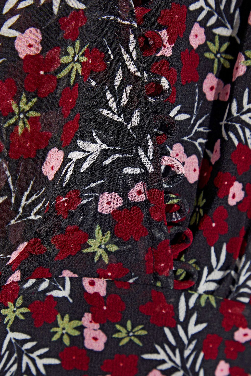 NICHOLAS Wrap-effect floral-print silk-georgette mini dress