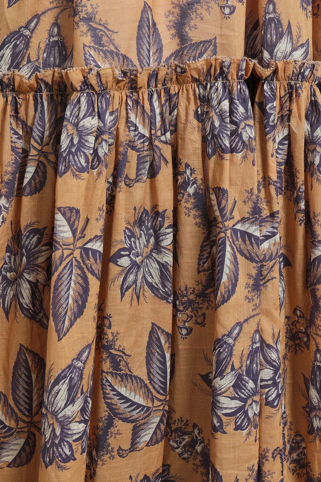 ZIMMERMANN Gathered floral-print cotton maxi dress