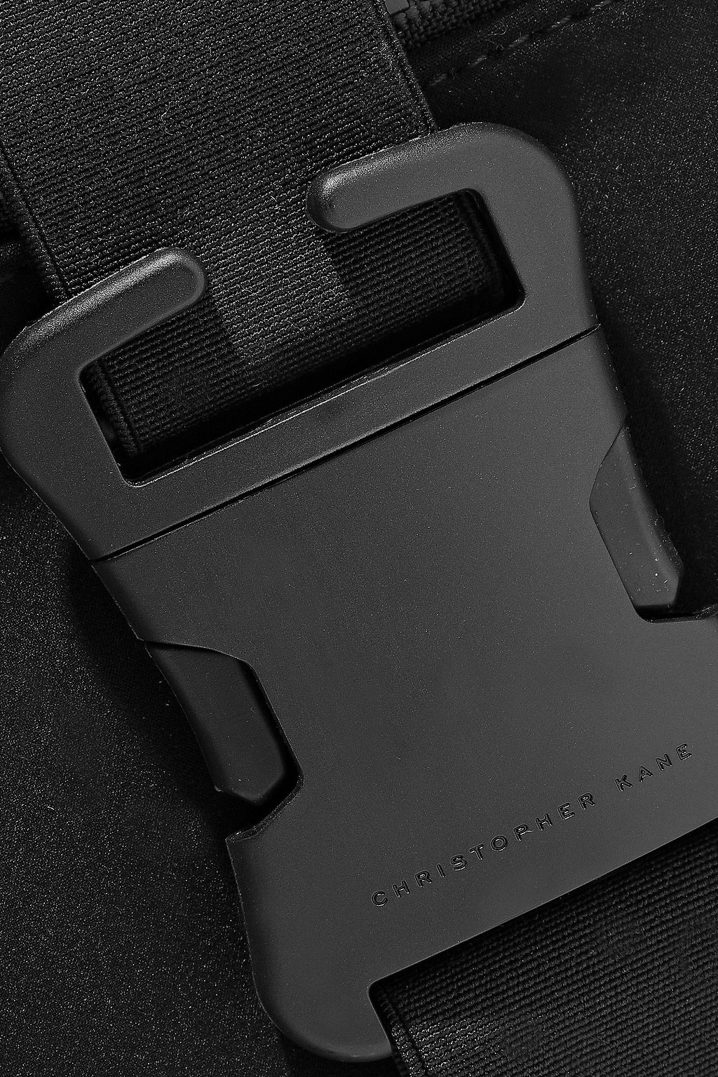 CHRISTOPHER KANE Leather-trimmed buckle-detailed neoprene backpack