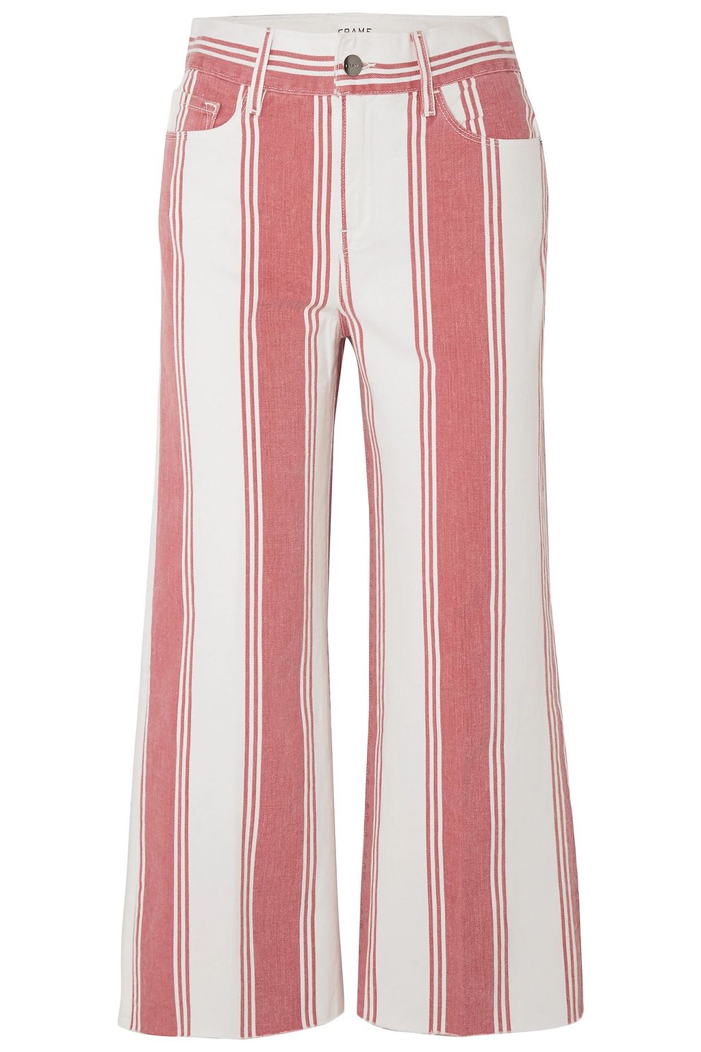 frame striped jeans