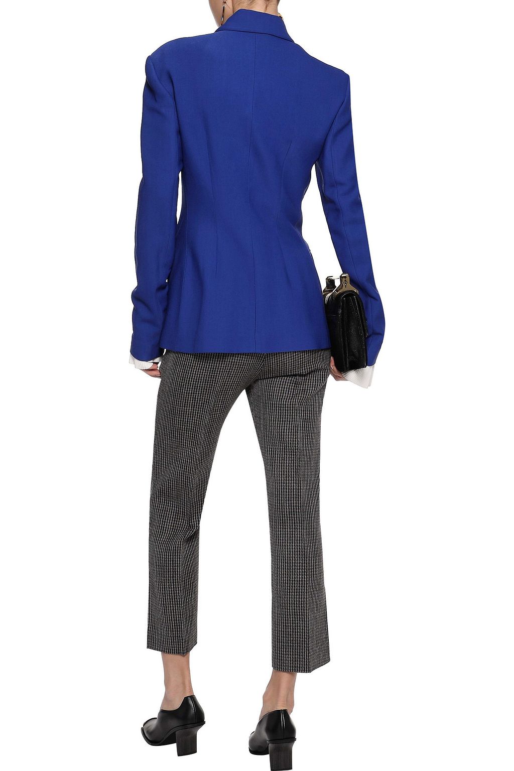 KHAITE Kyle cropped houndstooth wool straight-leg pants