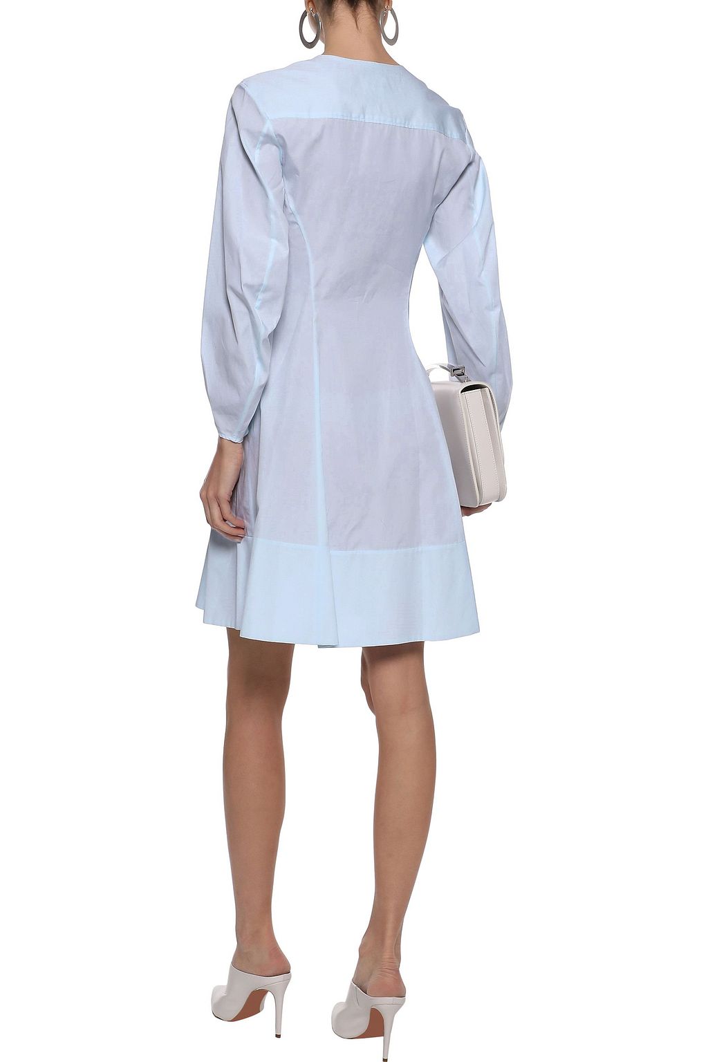 KHAITE Vanessa flared cotton-poplin mini dress