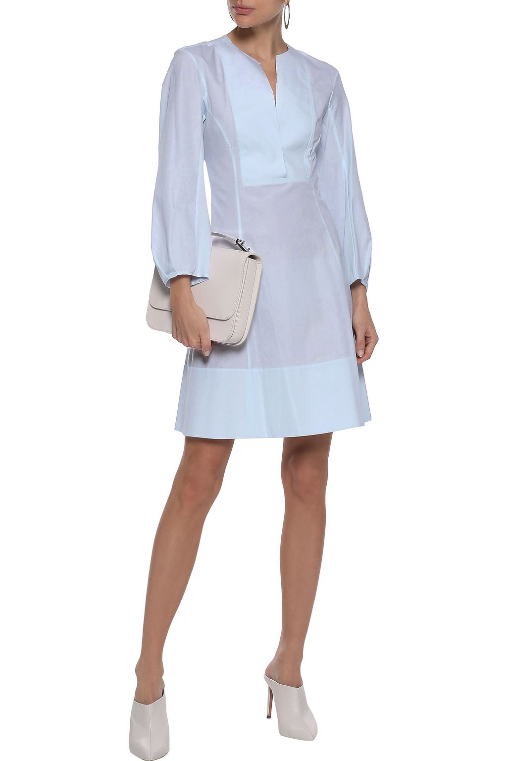 KHAITE Vanessa flared cotton-poplin mini dress