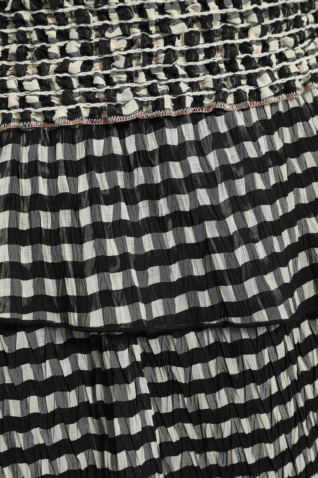 ROSIE ASSOULIN Tiered gingham woven midi skirt