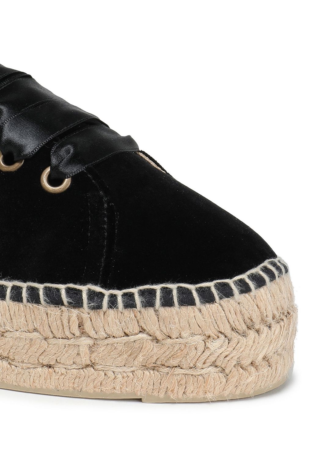 MANEBÍ Velvet platform espadrilles