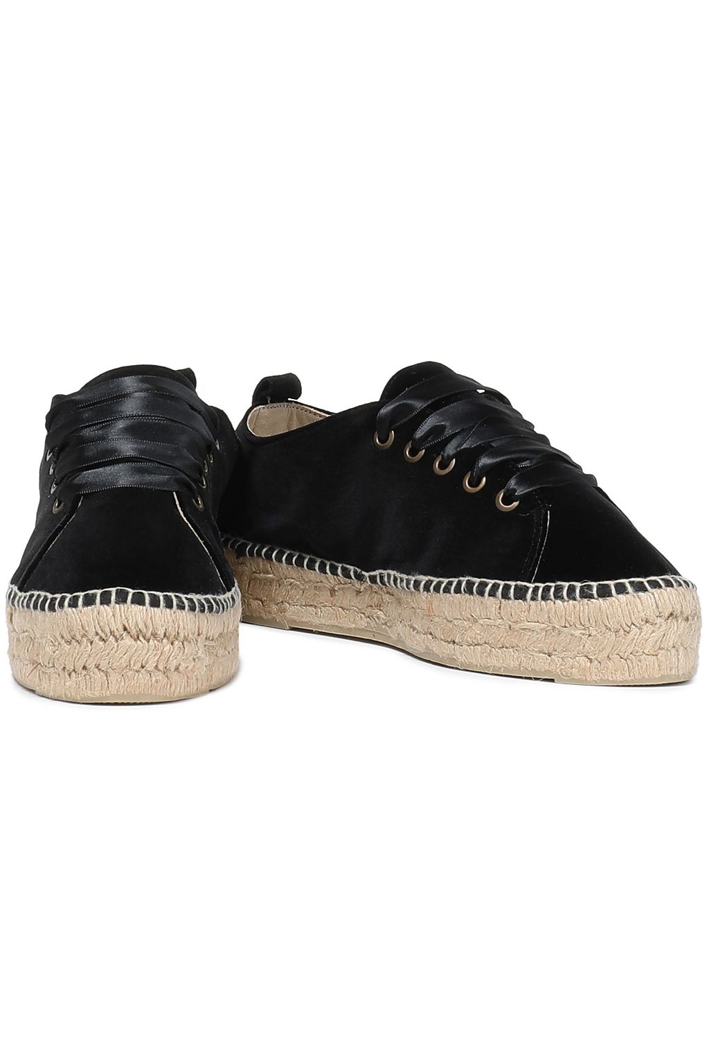 MANEBÍ Velvet platform espadrilles