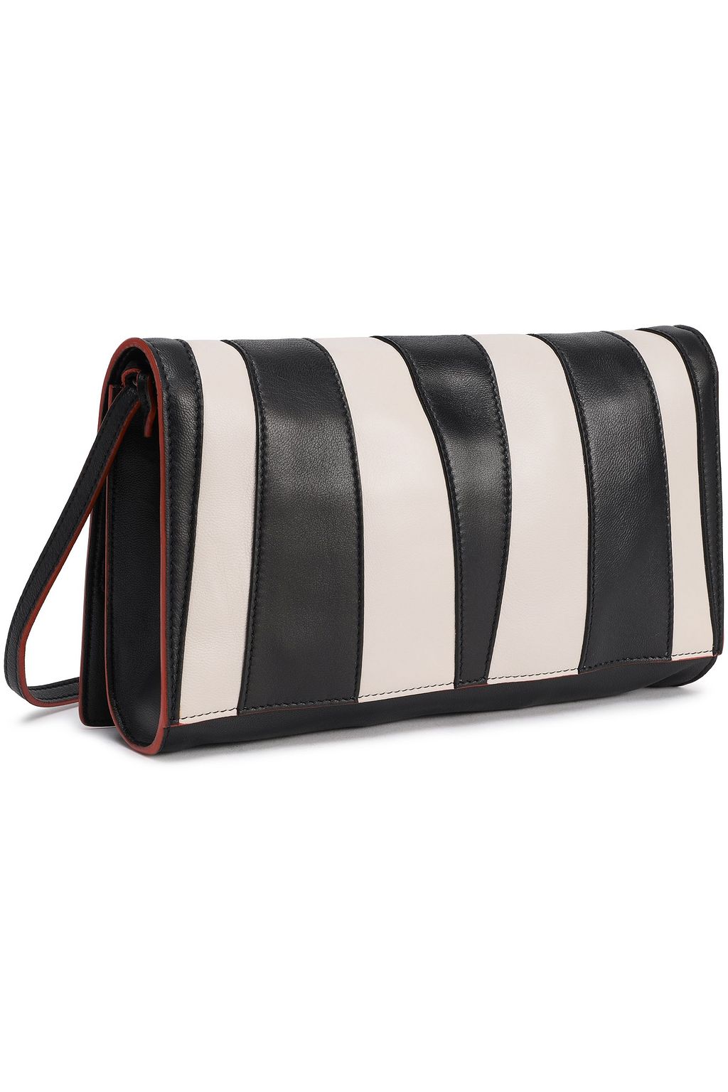 ELENA GHISELLINI Appliquéd striped leather clutch