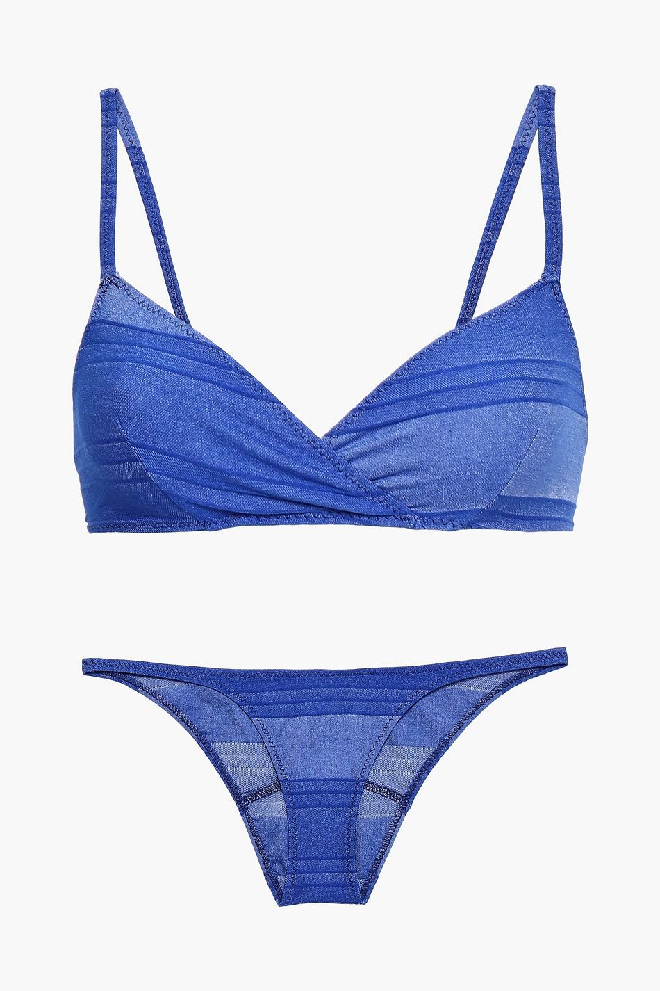 blue triangle bikini top