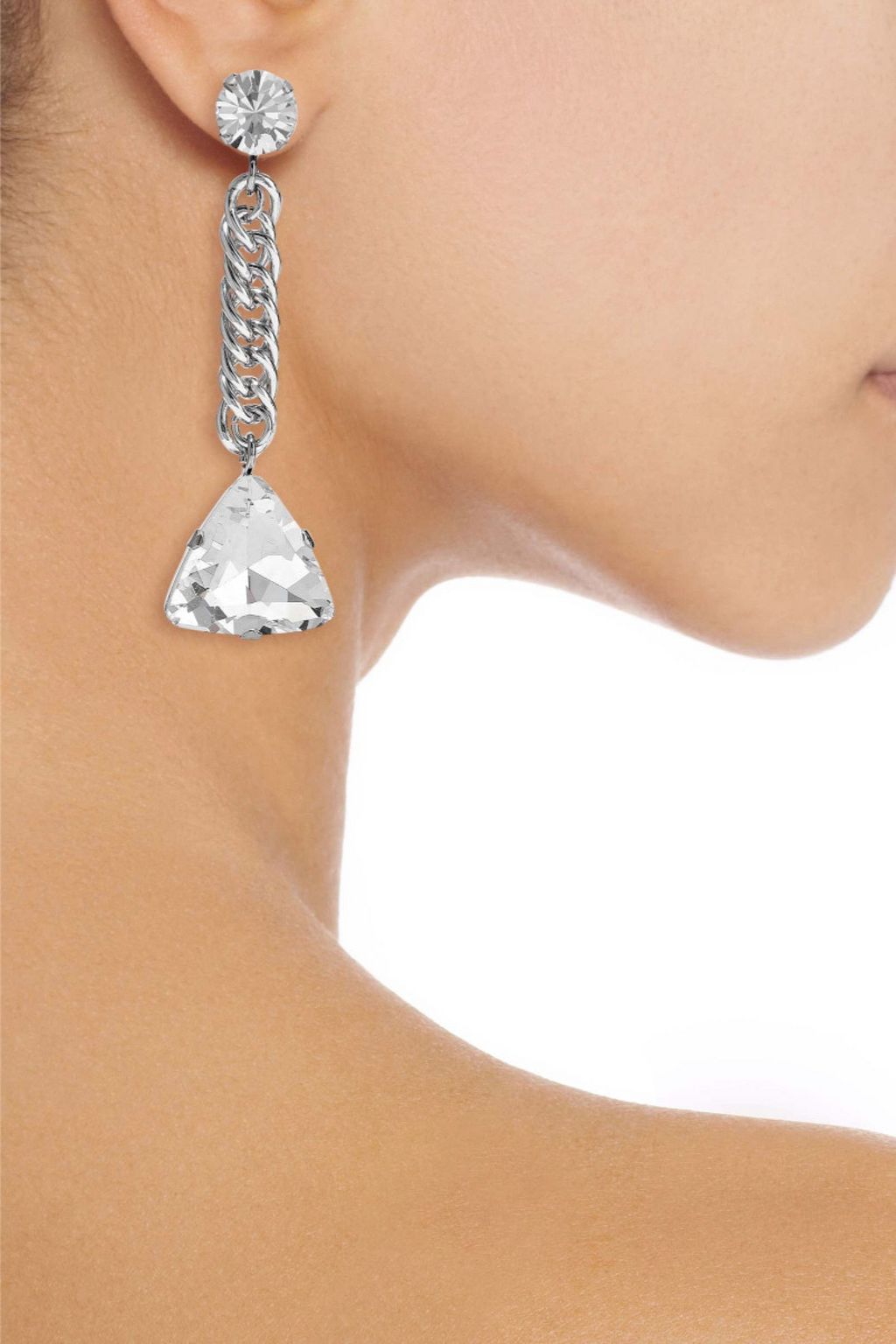 CHRISTOPHER KANE Silver-tone crystal earrings