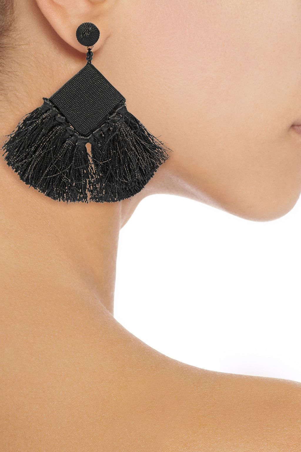 KENNETH JAY LANE Cord, bead and tassel earrings