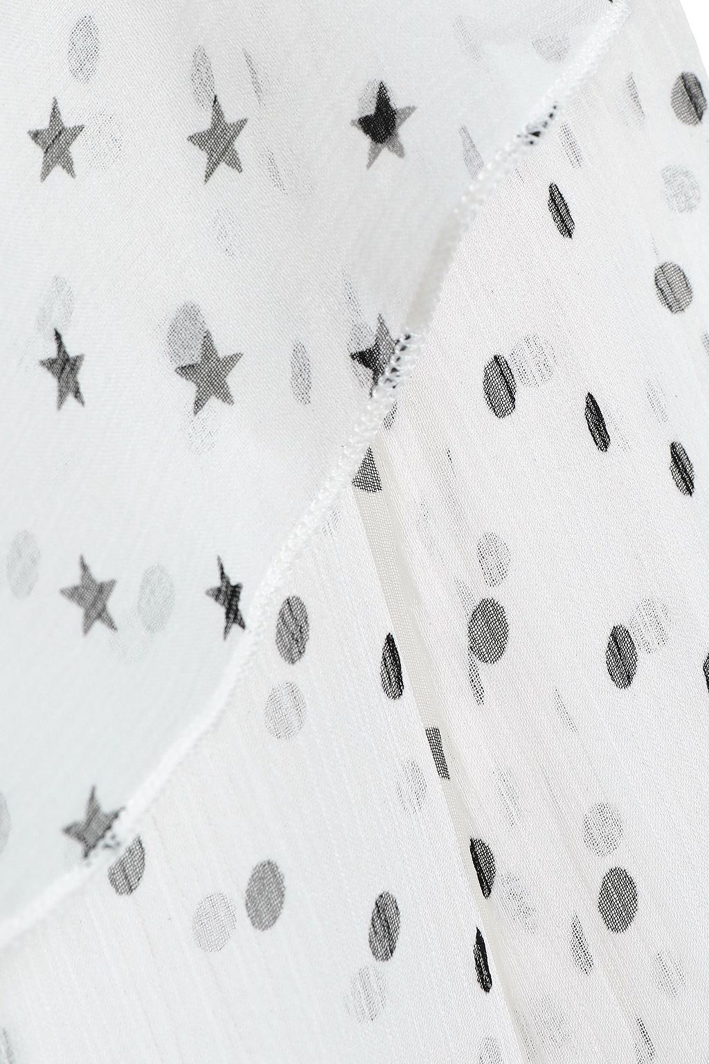 WE ARE LEONE Ruffle-trimmed printed silk-georgette jacket