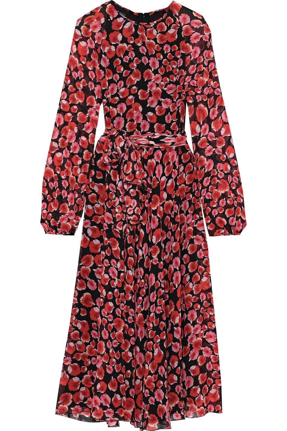 silk chiffon midi dress