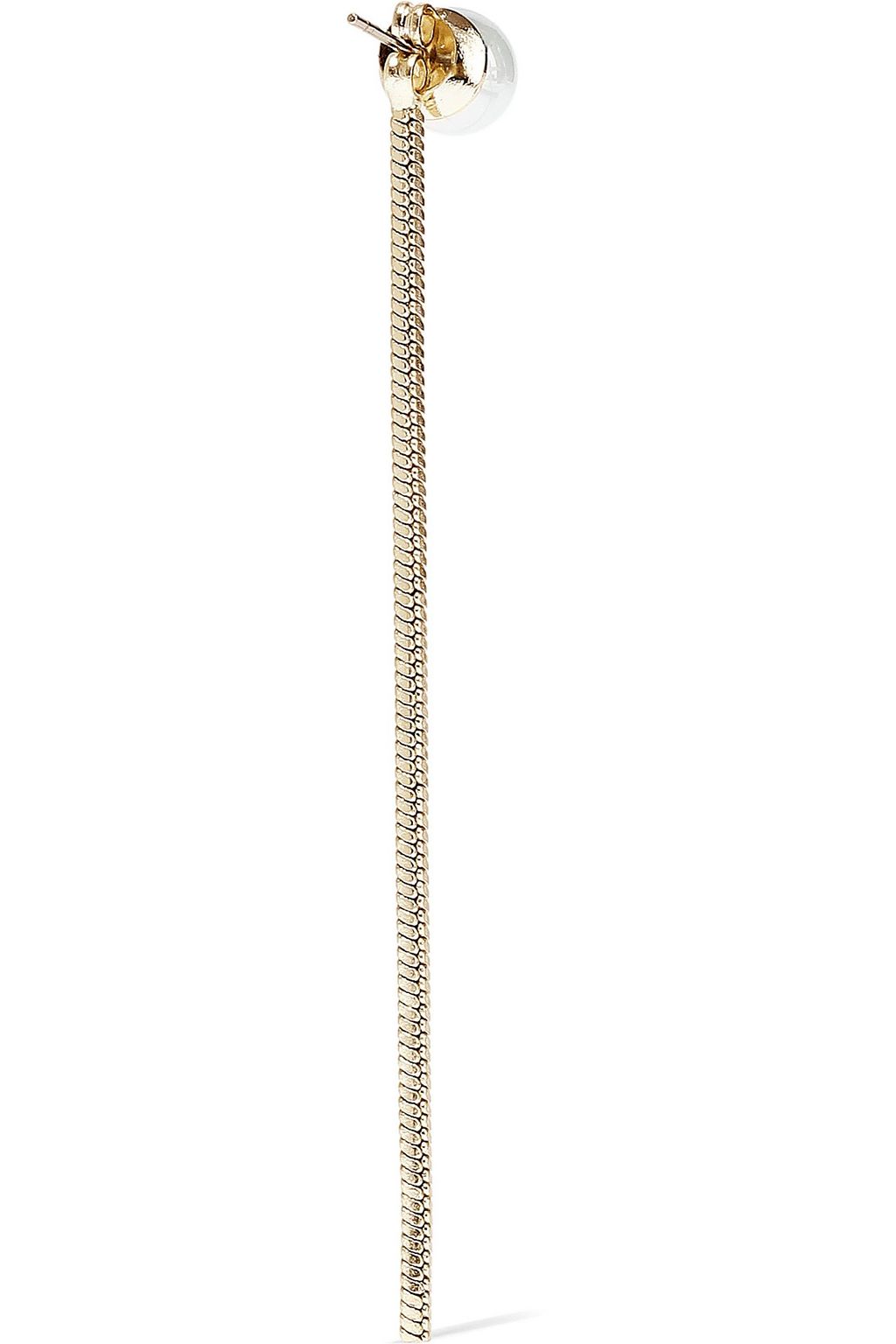 KENNETH JAY LANE 22-karat gold-plated faux pearl earrings