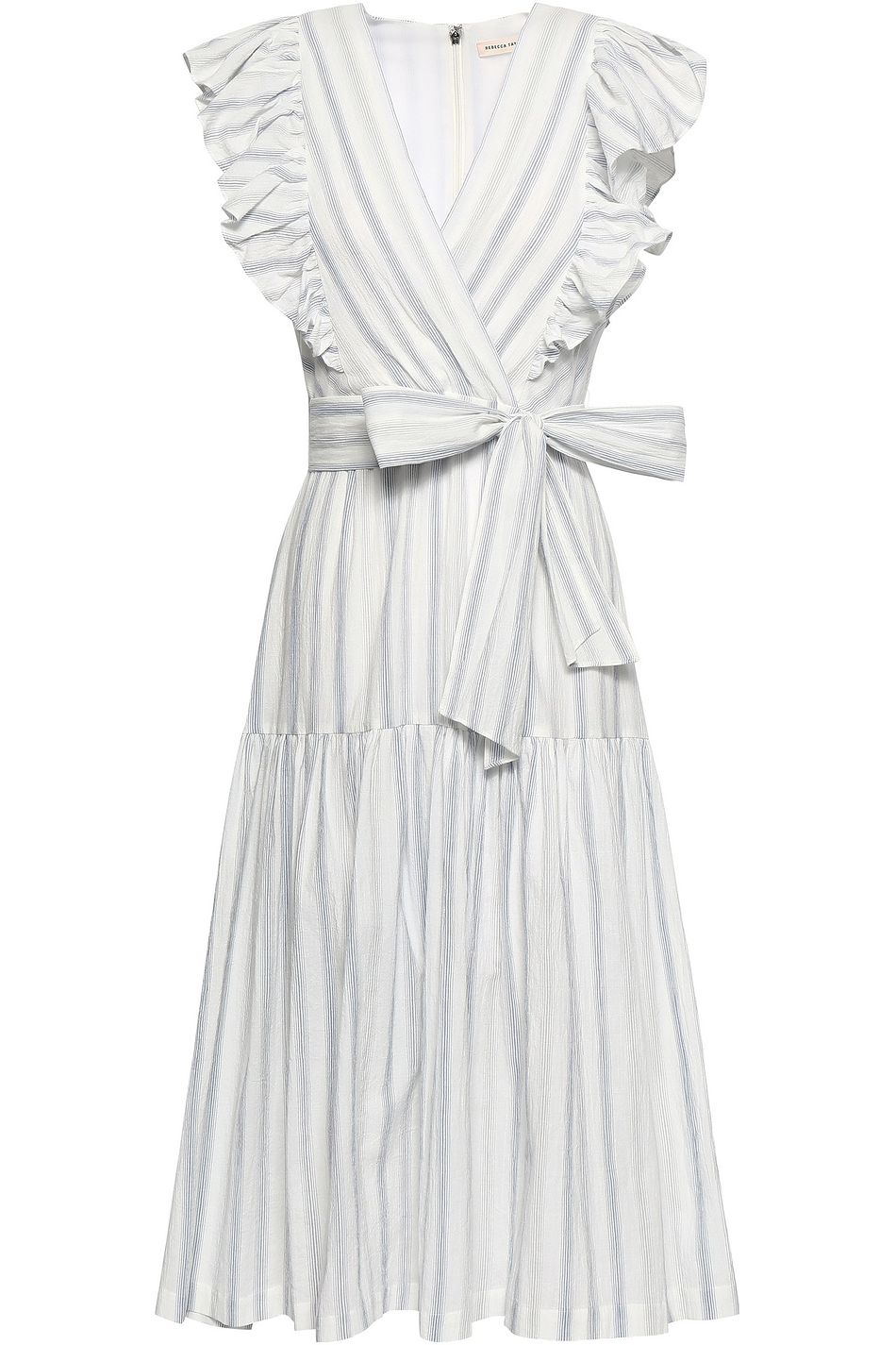 cotton wrap midi dress