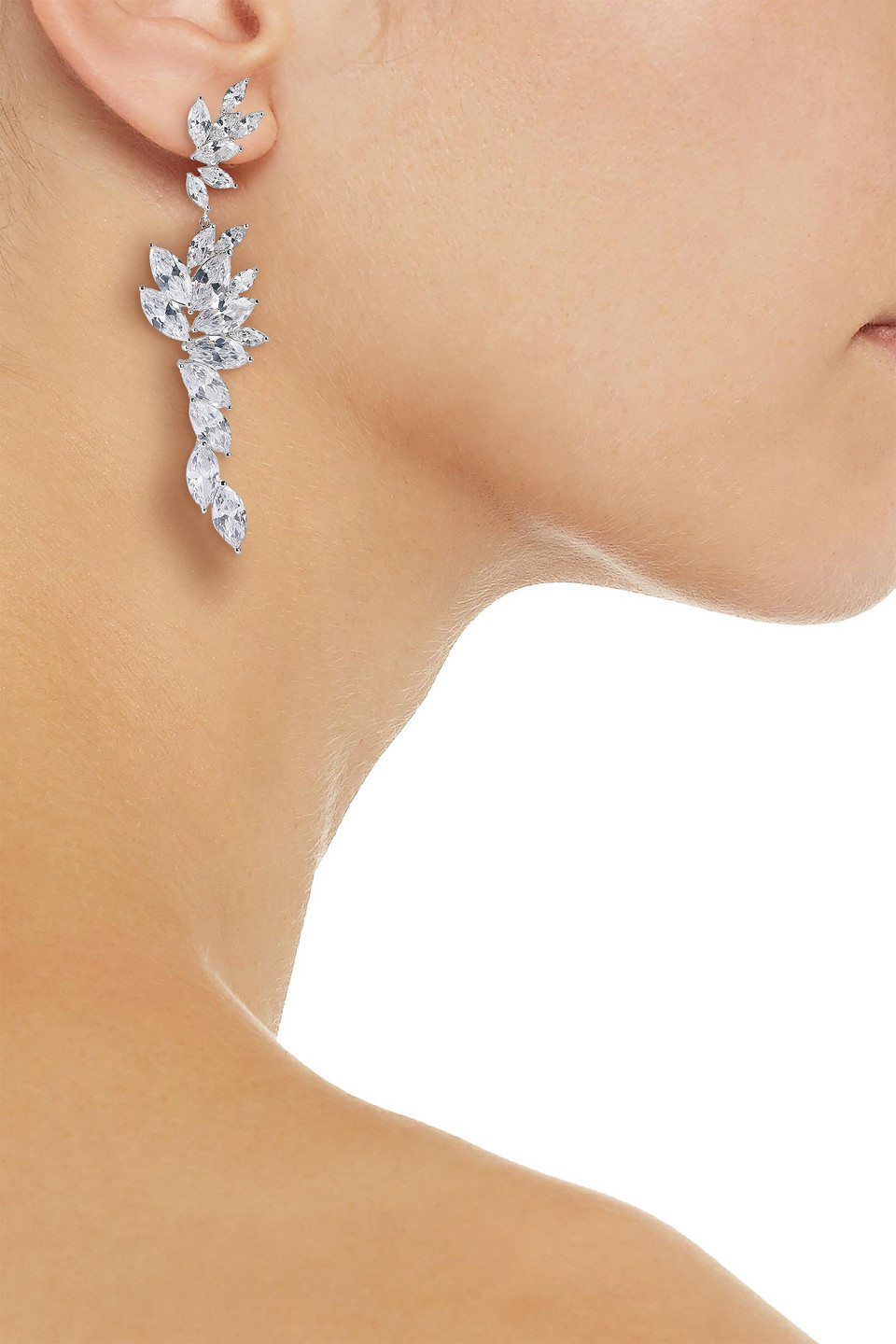 Cz By Kenneth Jay Lane Rhodium-plated Crystal Earrings