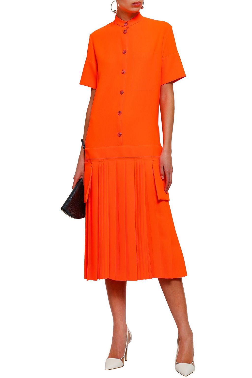 VICTORIA, VICTORIA BECKHAM Crepe midi shirt dress