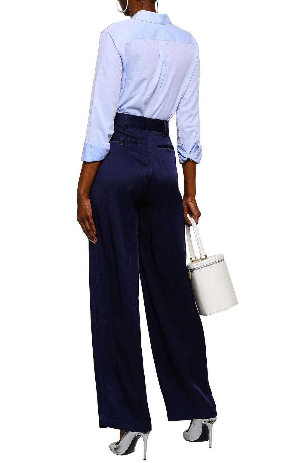 VICTORIA, VICTORIA BECKHAM Satin-crepe wide-leg pants