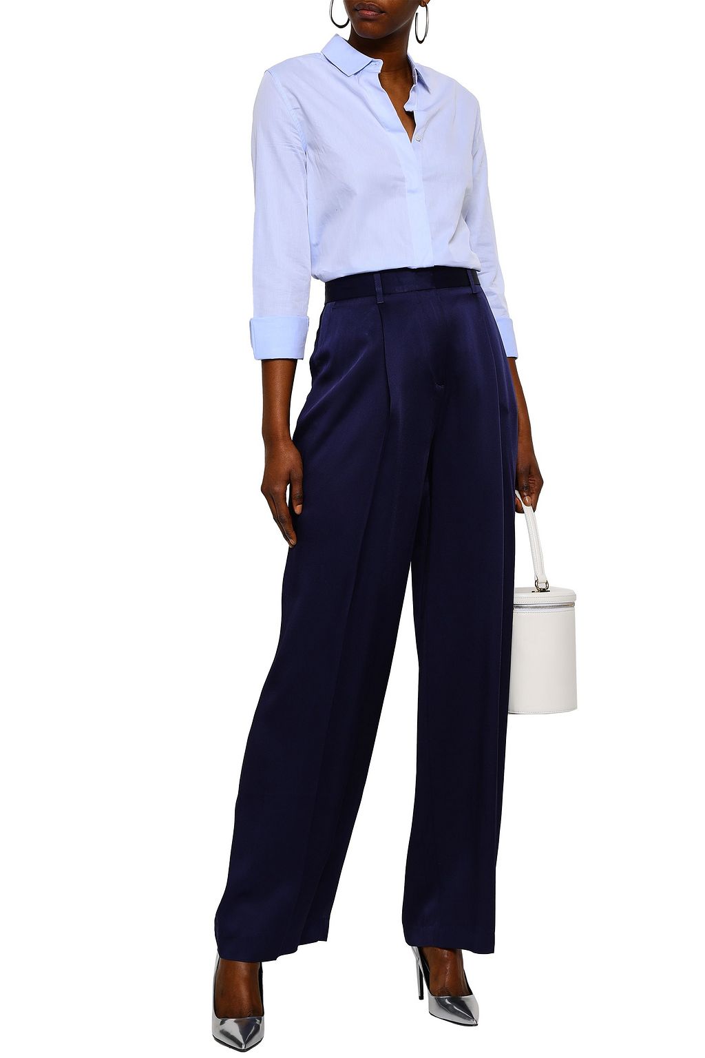 VICTORIA, VICTORIA BECKHAM Satin-crepe wide-leg pants