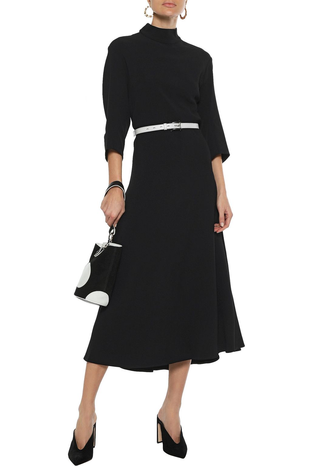 KHAITE Sabrina cutout stretch-crepe midi dress