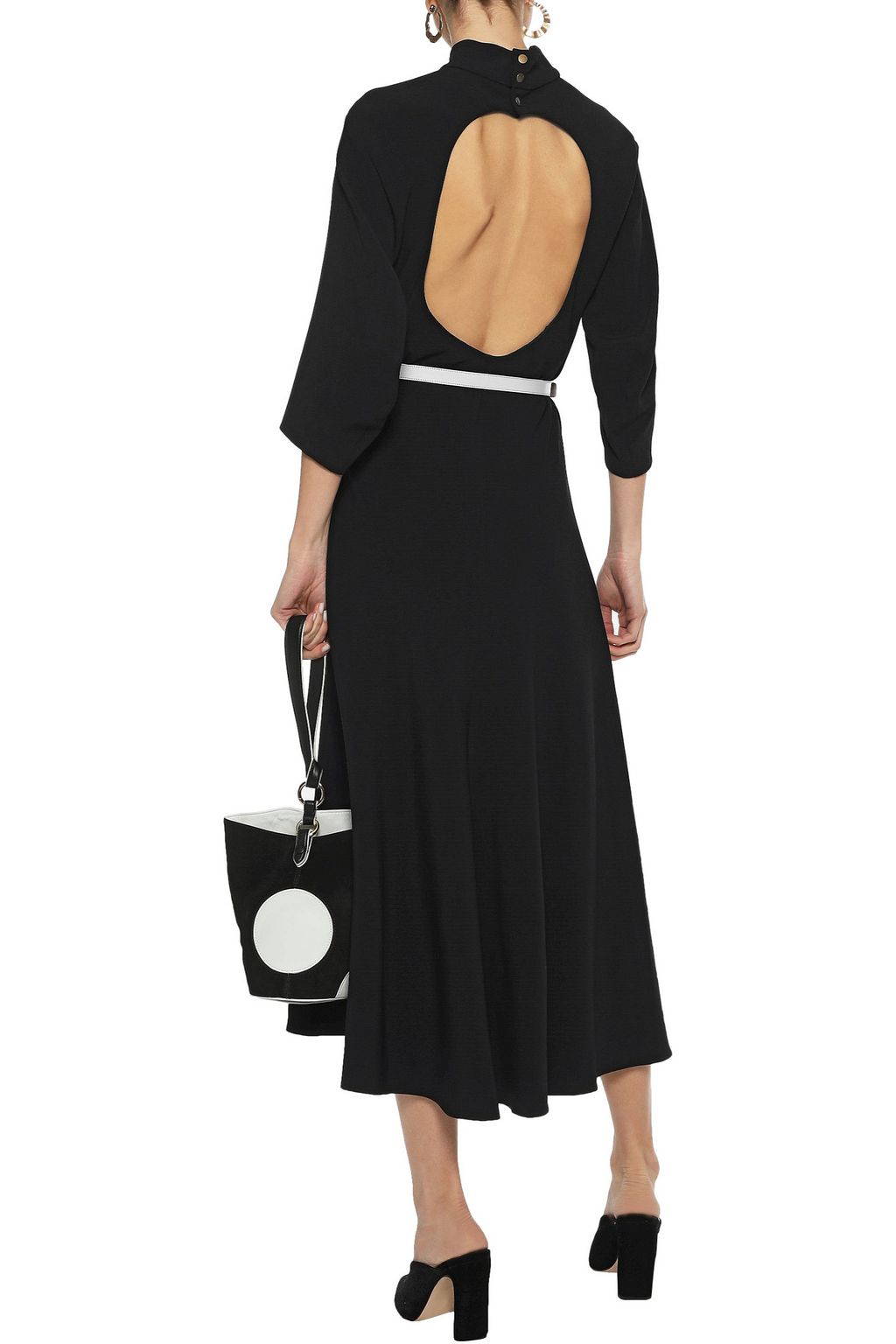 KHAITE Sabrina cutout stretch-crepe midi dress