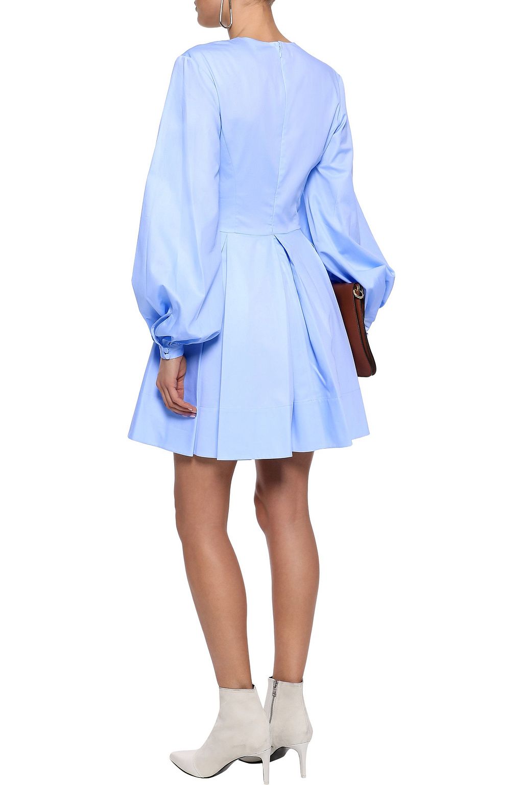 KHAITE Denise pleated cotton-poplin mini dress