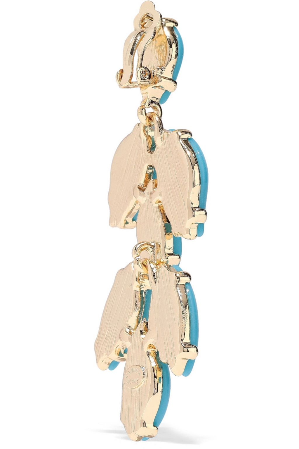 KENNETH JAY LANE 22-karat gold-plated stone clip earrings