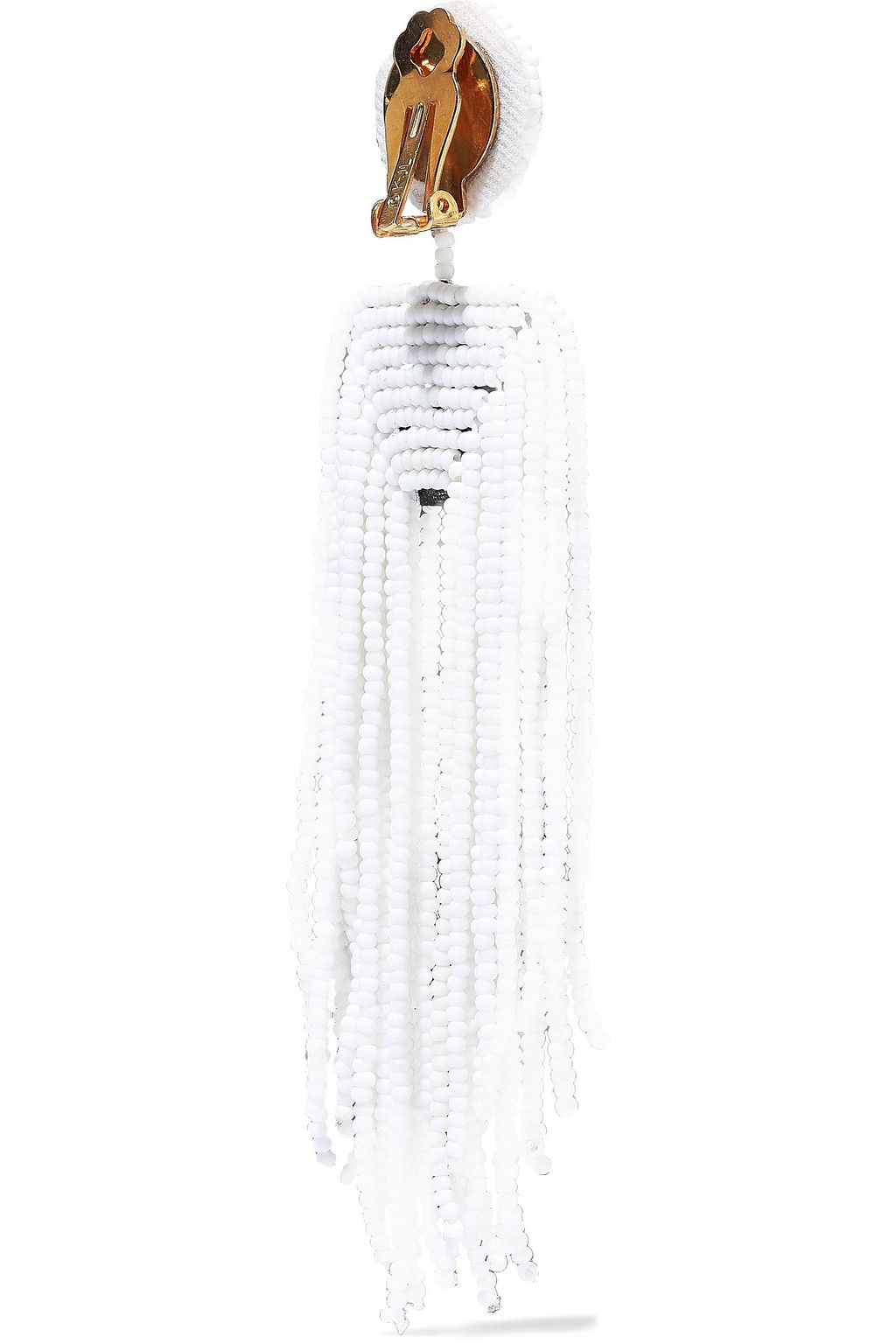 KENNETH JAY LANE Fringed beaded clip earrings
