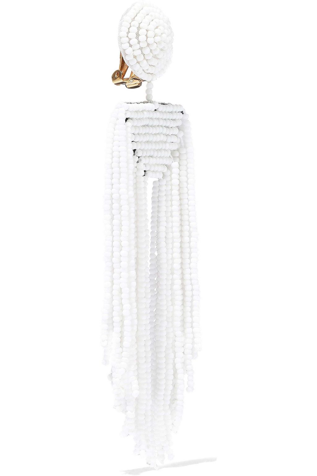KENNETH JAY LANE Fringed beaded clip earrings