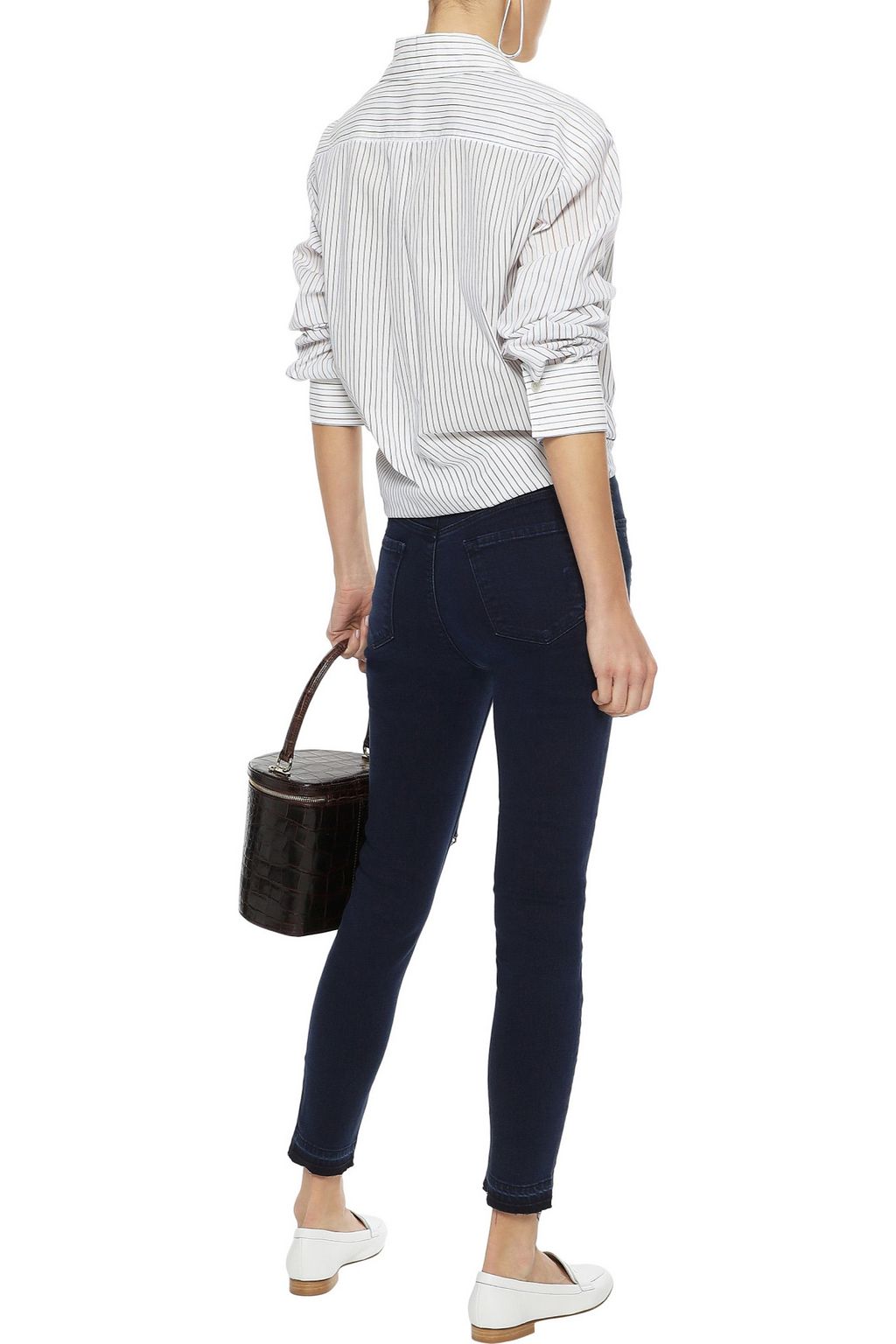 J BRAND Alana distressed mid-rise skinny jeans